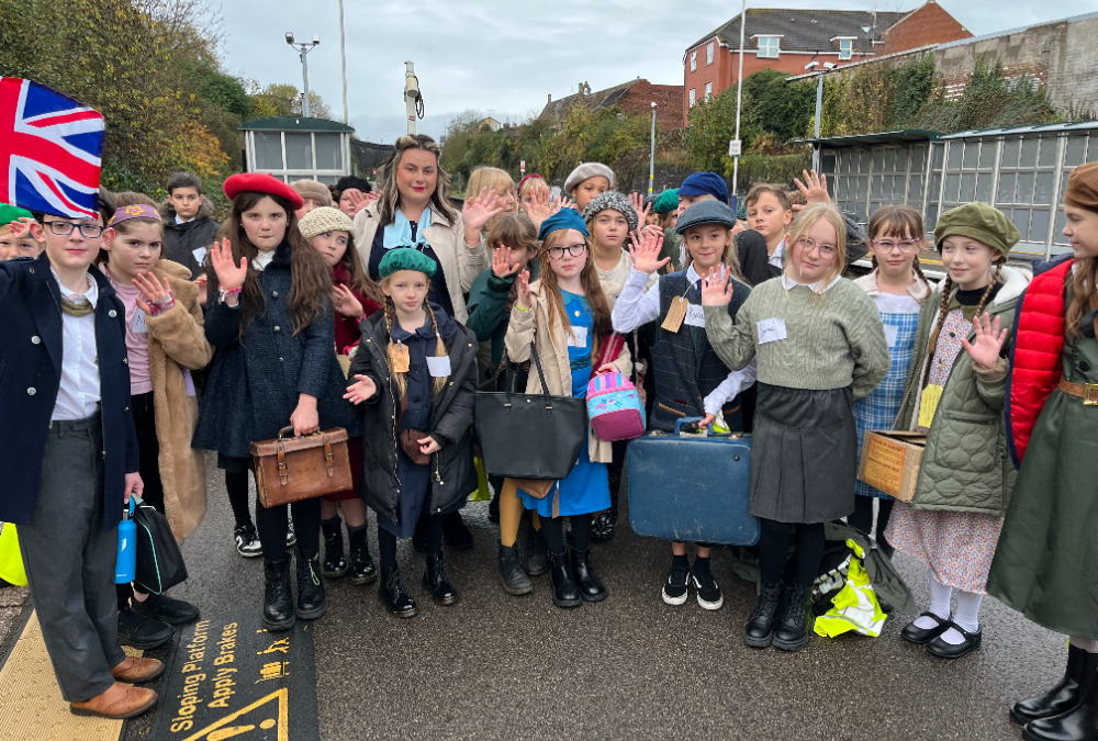 Luckwell students board train in surprise evacuee send off